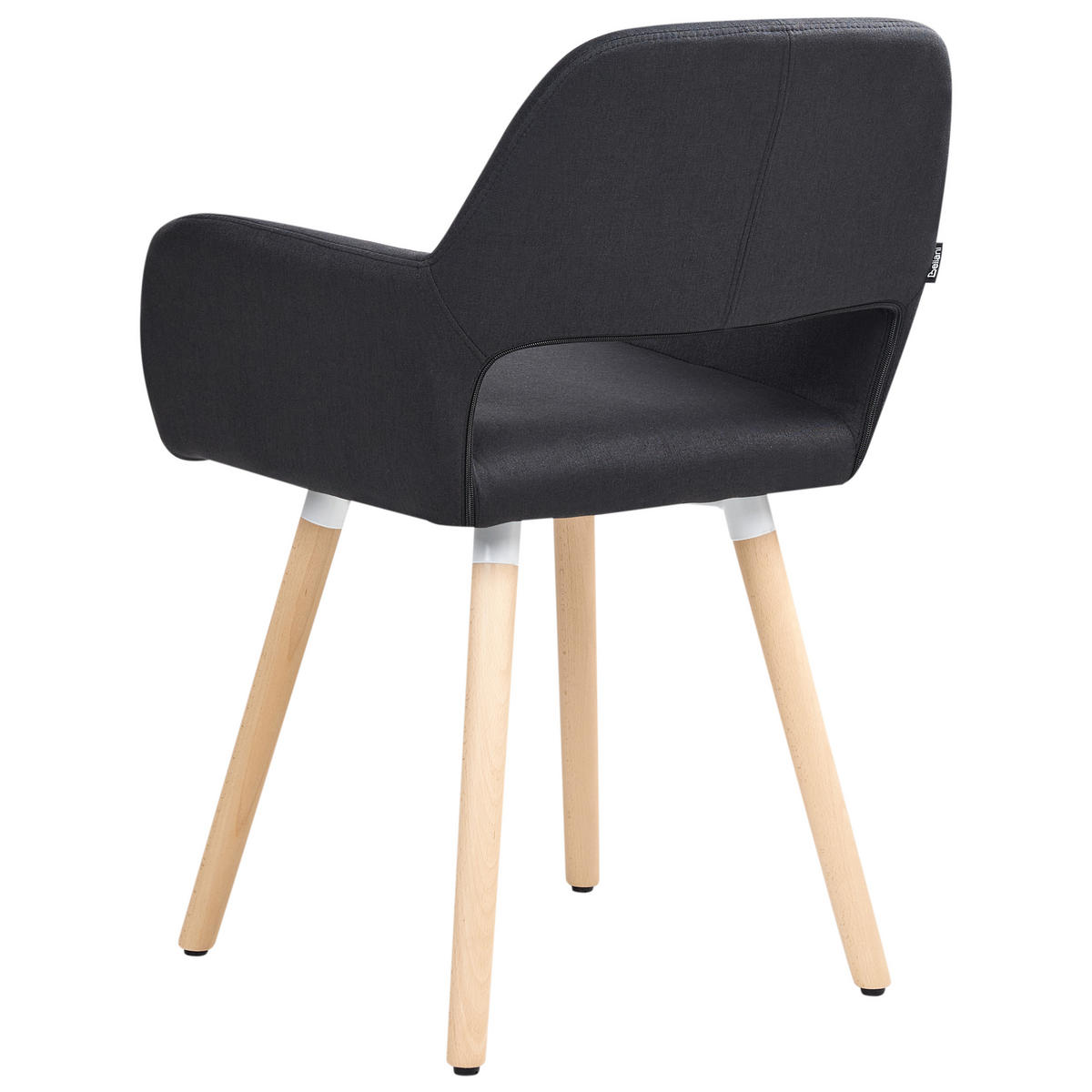 ESSZIMMERSTUHL 2er-Set Polsterbezug Schwarz Chicago - Schwarz, Holz/Textil (56/80/56cm) - Beliani