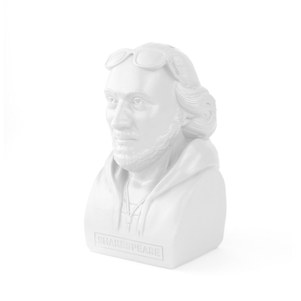 SPARDOSE Historic Hipster Shakespeare, Polyresin, Weiß, 8 x 9 x 14.5 cm - Weiß, Kunststoff (8/14.5/9cm) - Donkey Products