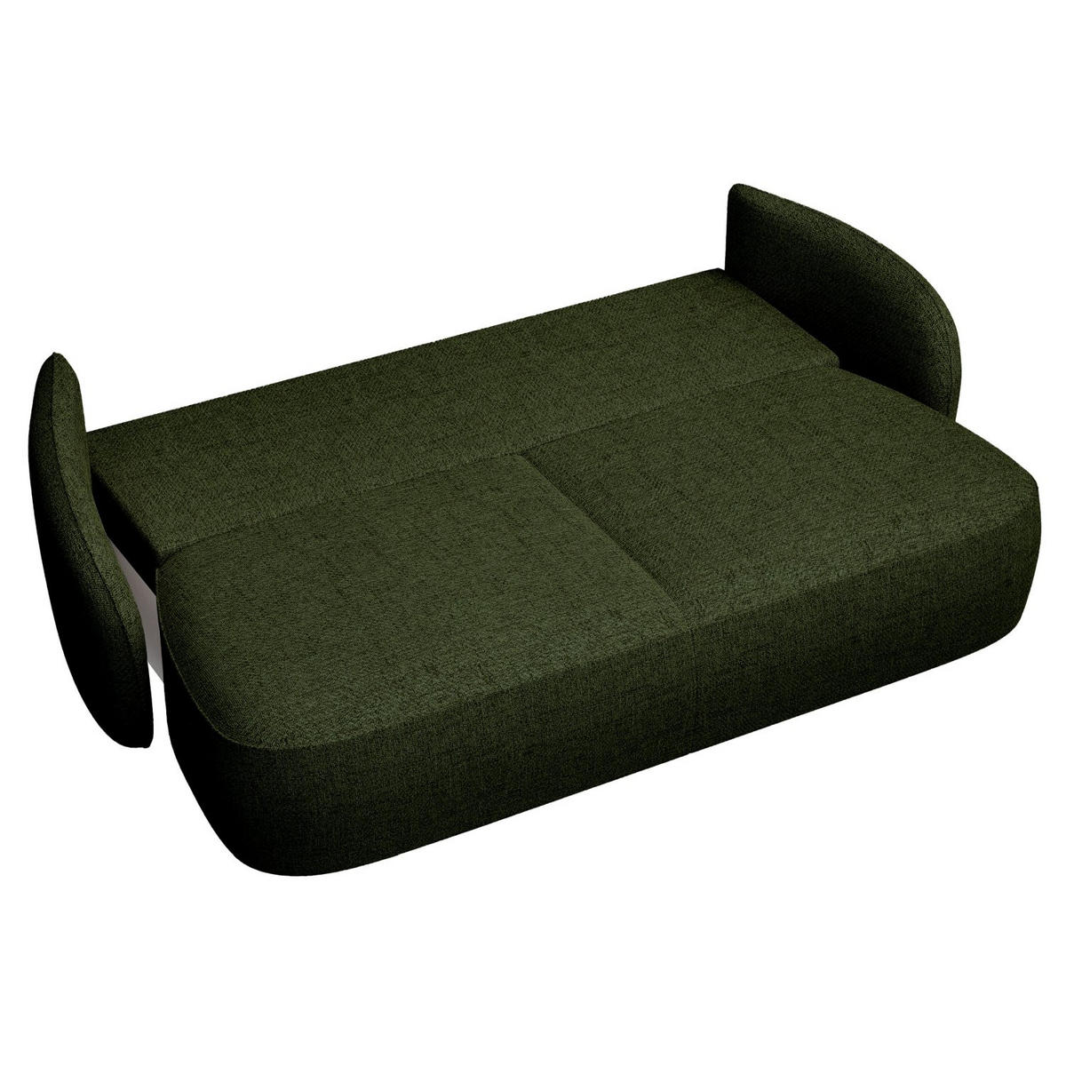 3-SITZER-SOFA Savoy Olivgrün mit Schlaffunktion - Schwarz/Olivgrün, Kunststoff/Textil (254/96/105cm) - Selsey