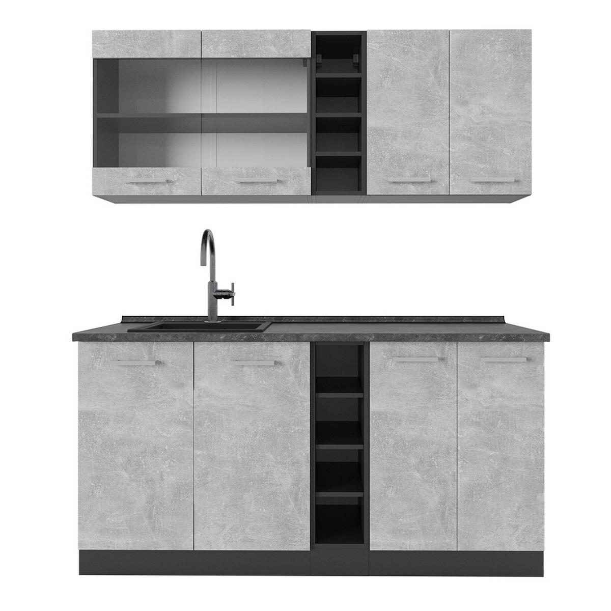 Anthrazit/Grau, Holzwerkstoff (160/81.6/60cm) - Vicco