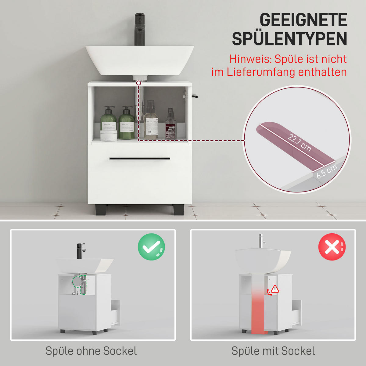 HÄNGESCHRANK Weiß 1 Stück - Weiß, Kunststoff (41.5/59/35.5cm) - GiPP