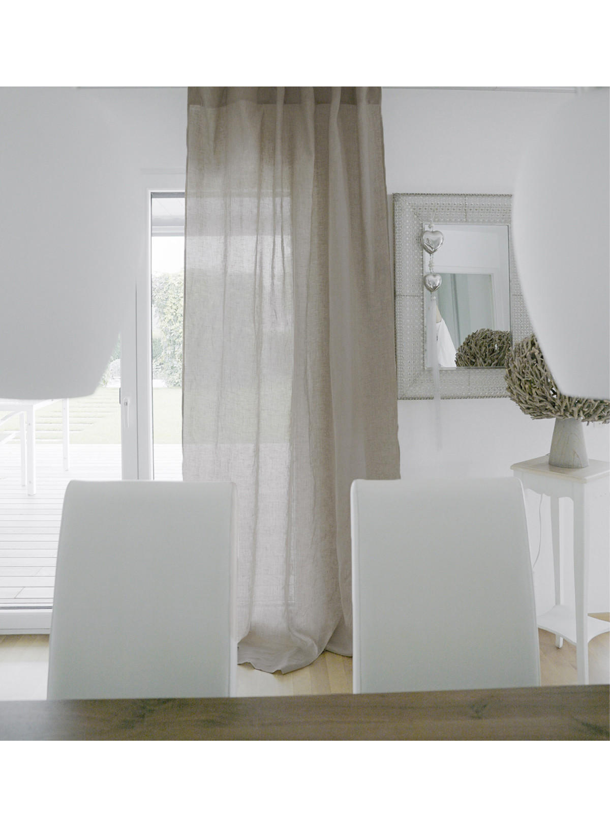 SCHLAUFENVORHANG reines Leinen mit verdeckten Schlaufen leinen-taupe 135/245 cm - Taupe, Naturmaterialien (135/255cm) - beties Heimtextil