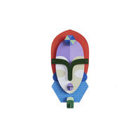 WANDDEKO Moderne Stammesmaske 5.1/36 cm - Multicolor, Wellpappe (5.1/36/17cm) - KUNSTLOFT