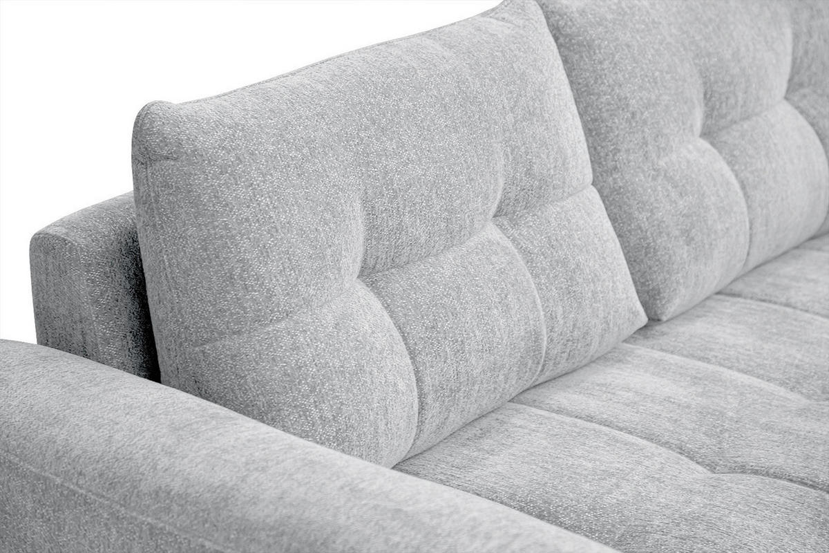 SOFA SALVINI 3-Sitzer, hellgrau - Hellgrau/Schwarz, Holzwerkstoff/Textil (176/88/99cm) - Courtois Laville