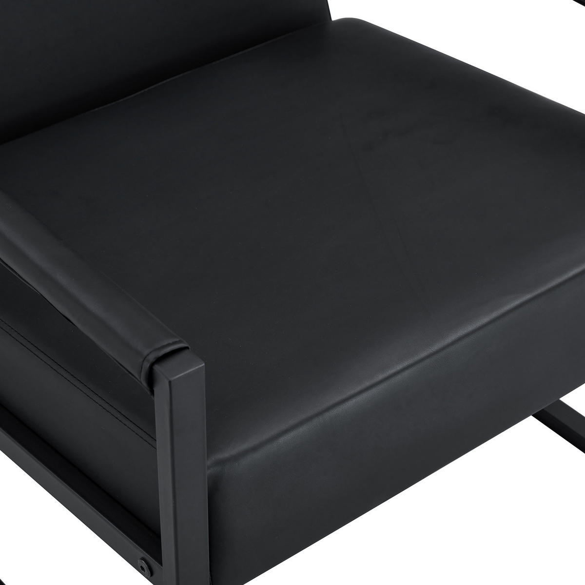 SESSEL mit schwarzem Metallrahmen, DE-42370, Schwarz - Schwarz, Metall (75.5/75.2/68.6cm) - ComfortXL