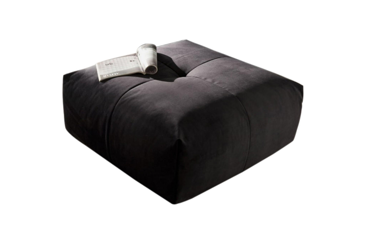 POLSTERHOCKER PALACE Schwarz Velvet - Schwarz, Textil (86/41/86cm) - KAWOLA