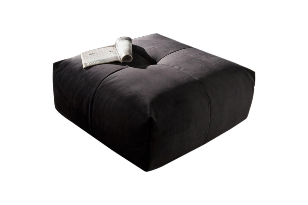POLSTERHOCKER PALACE Schwarz Velvet - Schwarz, Textil (86/41/86cm) - KAWOLA