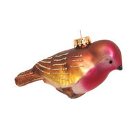 CHRISTBAUMSCHMUCK Rotkehlchen Braun 10cm (Glas / 1 Stk.) - Braun, Glas (5/10/4cm) - Krebs Glas Lauscha