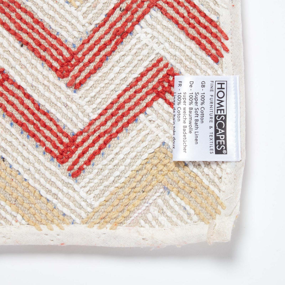 BADEMATTE 50/80 cm Chevron-Muster, Baumwolle - Orange, Textil (50/80cm) - Homescapes