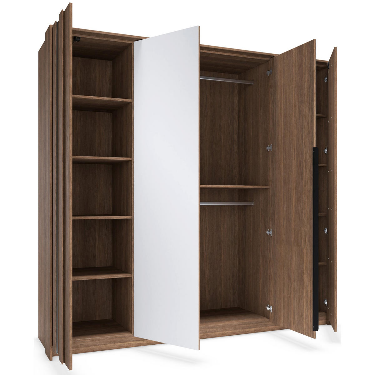 ŠATNÍ skříň Amaro, dub, 223 cm - černá/barva dubu, kov/kompozitní dřevo (223.2/210/59.6cm) - Selsey