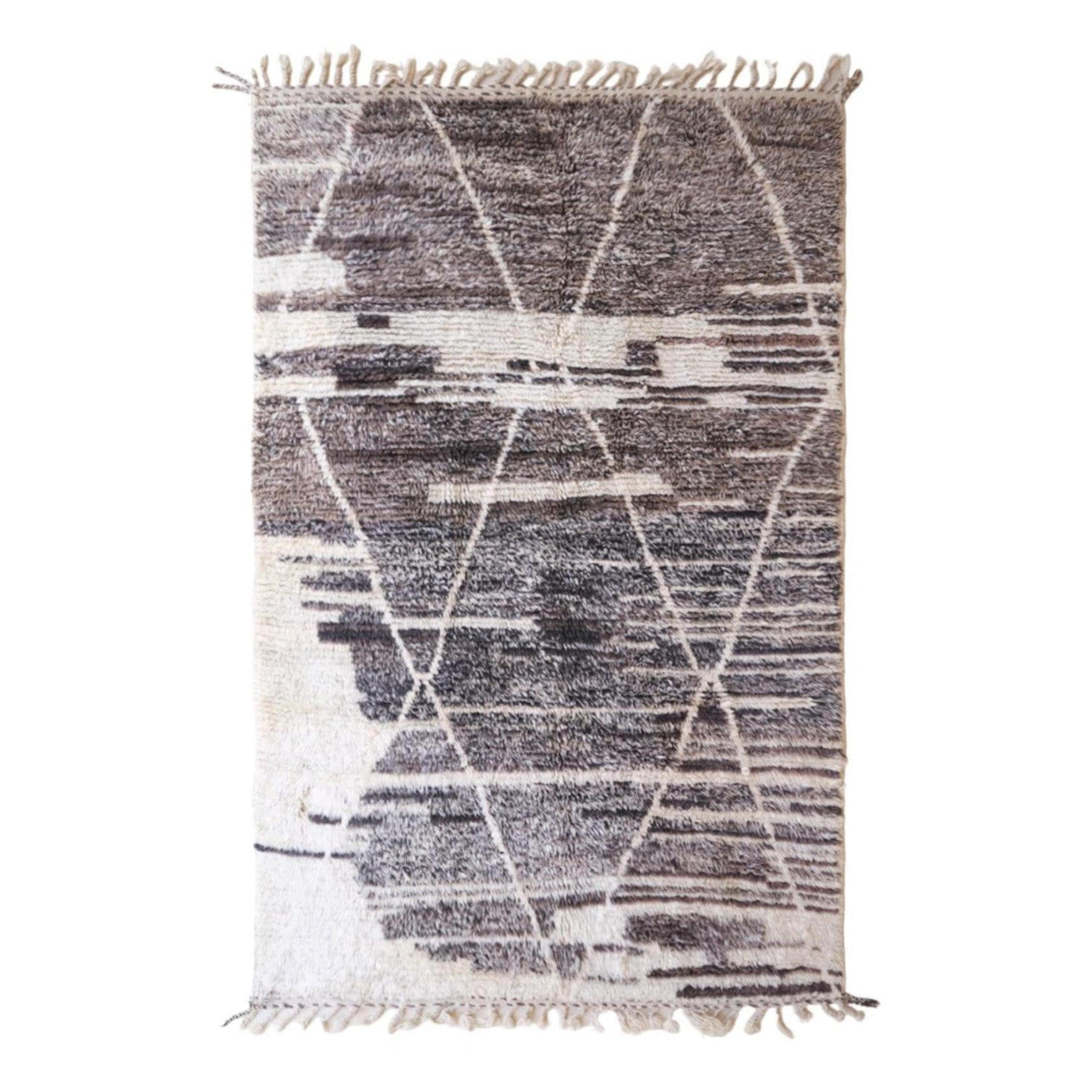BERBERTEPPICH Boujaad handgewebt 200x 300 cm - Grau, Naturmaterialien (200/300cm) - AFK Living