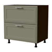 SCHUBLADENUNTERSCHRANK Salo D2/80 Lava / Reed Green Matt 80 / 50 / 82cm - Blum Teilauszug - Dunkelgrau/Grün, Holz/Holzwerkstoff (80/82/50cm) - Feldmann-Wohnen