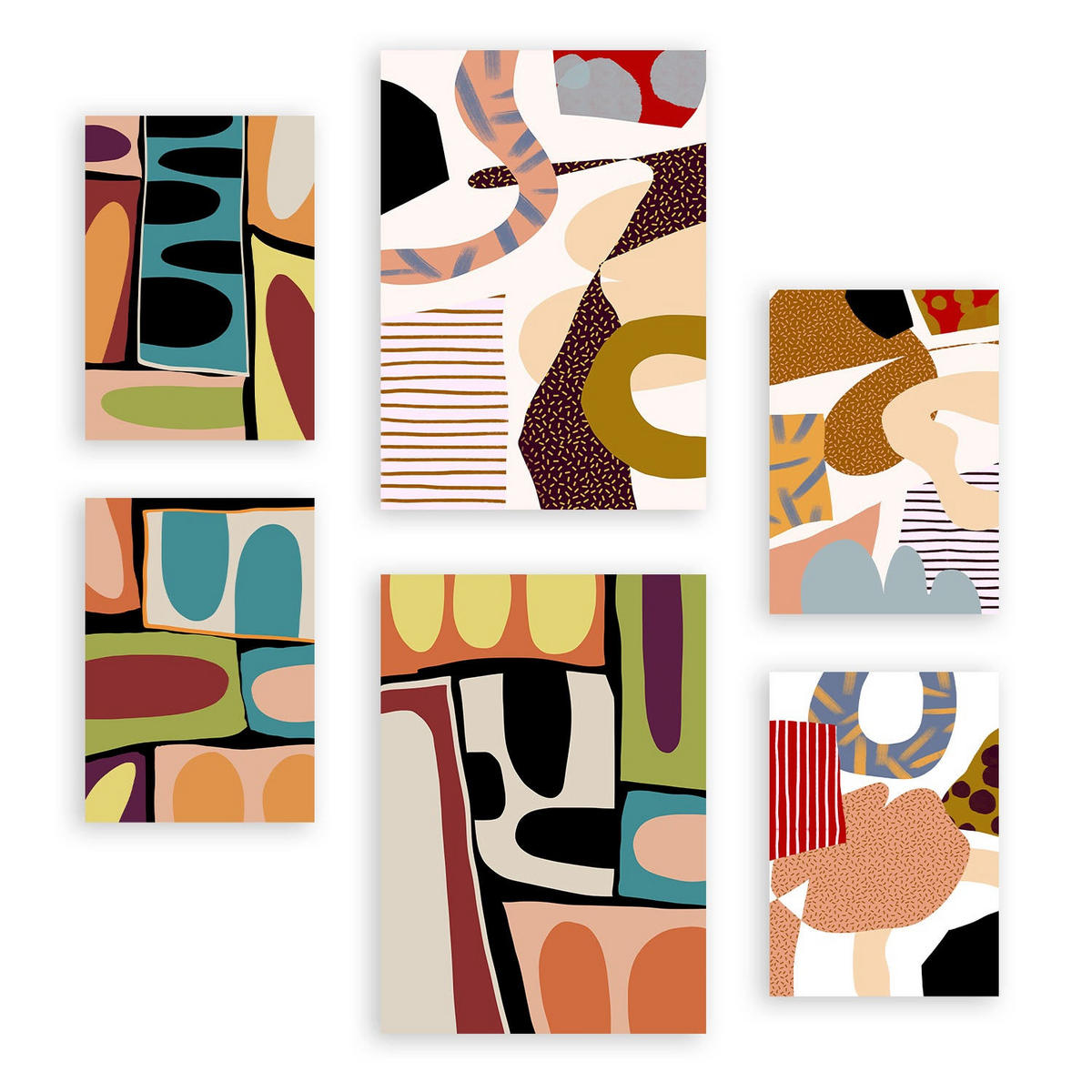 POSTER Set Mit 6 Glitzig Reich In Farbenfrohe Zusammenfassungen A3 & A4 Rahmenlos - Klar, Papier (29/3cm) - Nacnic