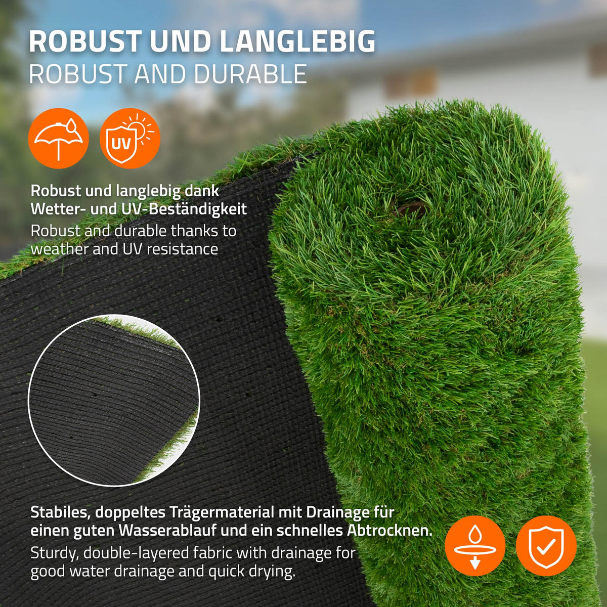 KUNSTRASEN-ROLLE 150x700 cm 7,5m² Grün 35mm aus Kunststoff - Grün, Kunststoff (150/500cm) - ECD-Germany