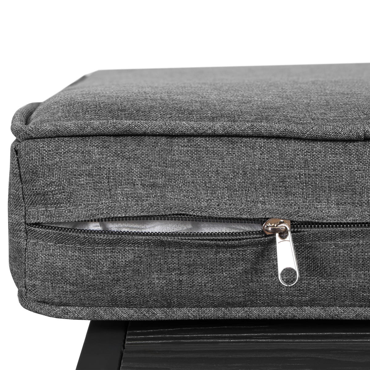 GARTENSET 10-Sitzer Grau Mit Verstellbaren Füßen & Metallgestell - Grau, Metall - FLIEKS