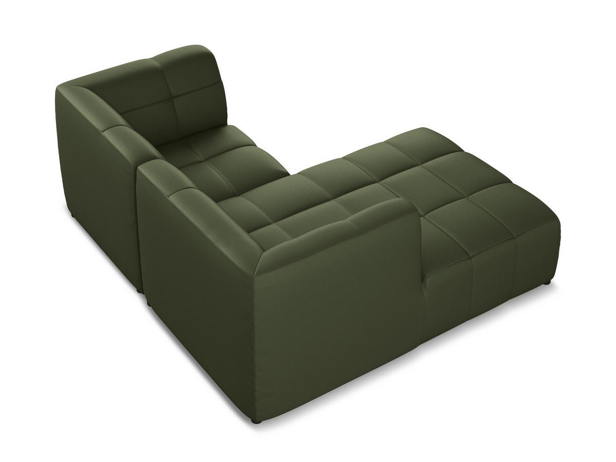 ECKSOFA Links Kunstleder Grün - Schwarz/Grün, Holzwerkstoff/Kunststoff (191/175cm) - Makamii