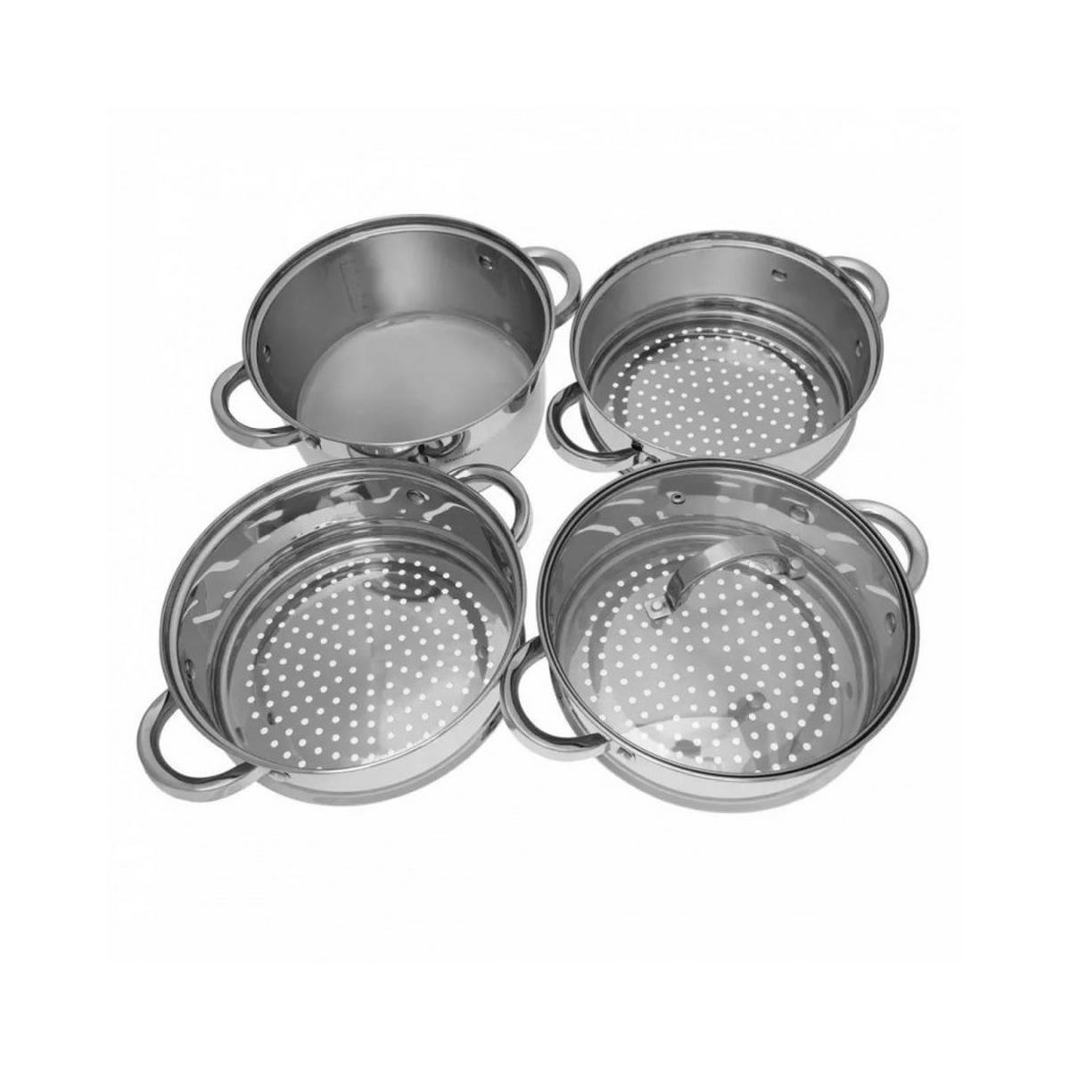 TOPF Silber 22/22/11 cm KB7143 - Silberfarben, Metall (22cm) - Klausberg 