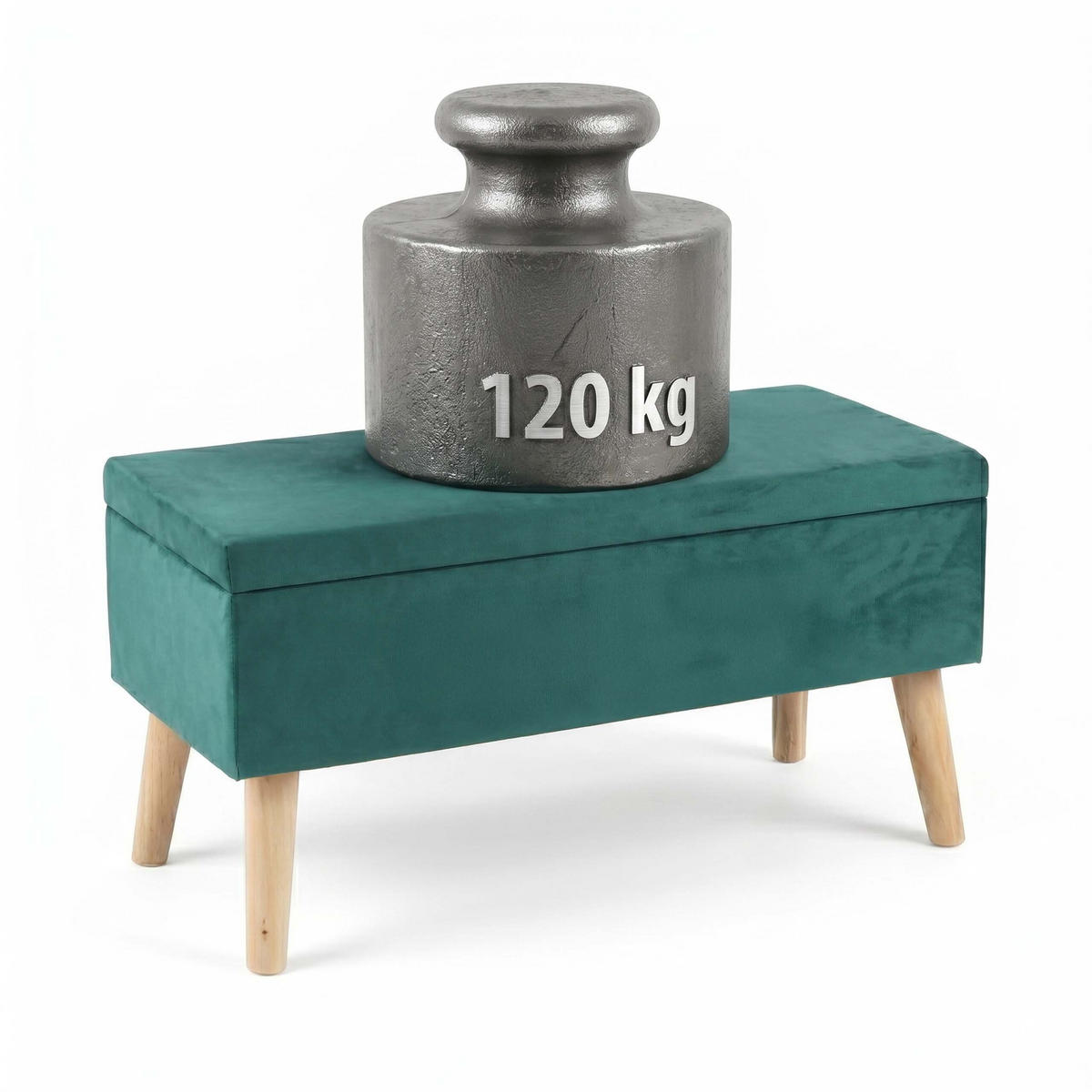 SEDADLO lavice - tmavě zelená, dřevo/kompozitní dřevo (80/41/40cm) - Relaxdays