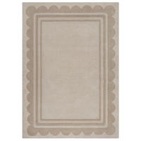 WOLLTEPPICH Bordure-Design, handgetuftet, naturtöne WENSUM, Beige 160x230 cm - Beige, Textil (160/230cm) - KADIMA DESIGN