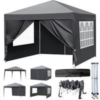 FALTPAVILLON 3x3m Dunkelgrau mit 4 Seitenteilen - Anthrazit, Textil (300/268/300cm)