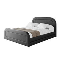 POLSTERBETT mit Bettkasten, Fußteil und Lattenrost, Boxbett mit Matratze H3/H4 - LERIS-Z 200x200 Schwarz Kunstleder - Schwarz Hochglanz, Holzwerkstoff/Textil (200/200cm) - ALTDECOR