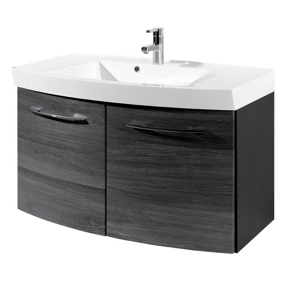 BADMÖBEL-SET 4-TLG. Florido-03 - Grau, Holzwerkstoff (210/200/47cm) - Lomado