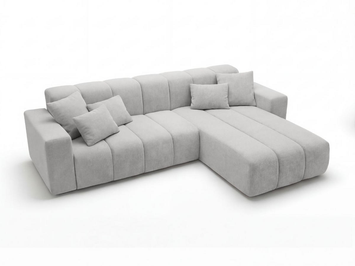 ECKSOFA Nork Grau Rechts - Grau, Holz/Textil (265/180cm) - Graingold