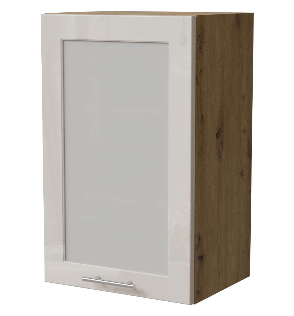 KÜCHENHÄNGESCHRANK Brerra W2S/45 Eiche Artisan / RAL 9001 creme Hochglanz 45 / 32,5 / 72cm - Creme/Eiche Artisan, Holz/Holzwerkstoff (45/72/32.5cm) - Feldmann-Wohnen