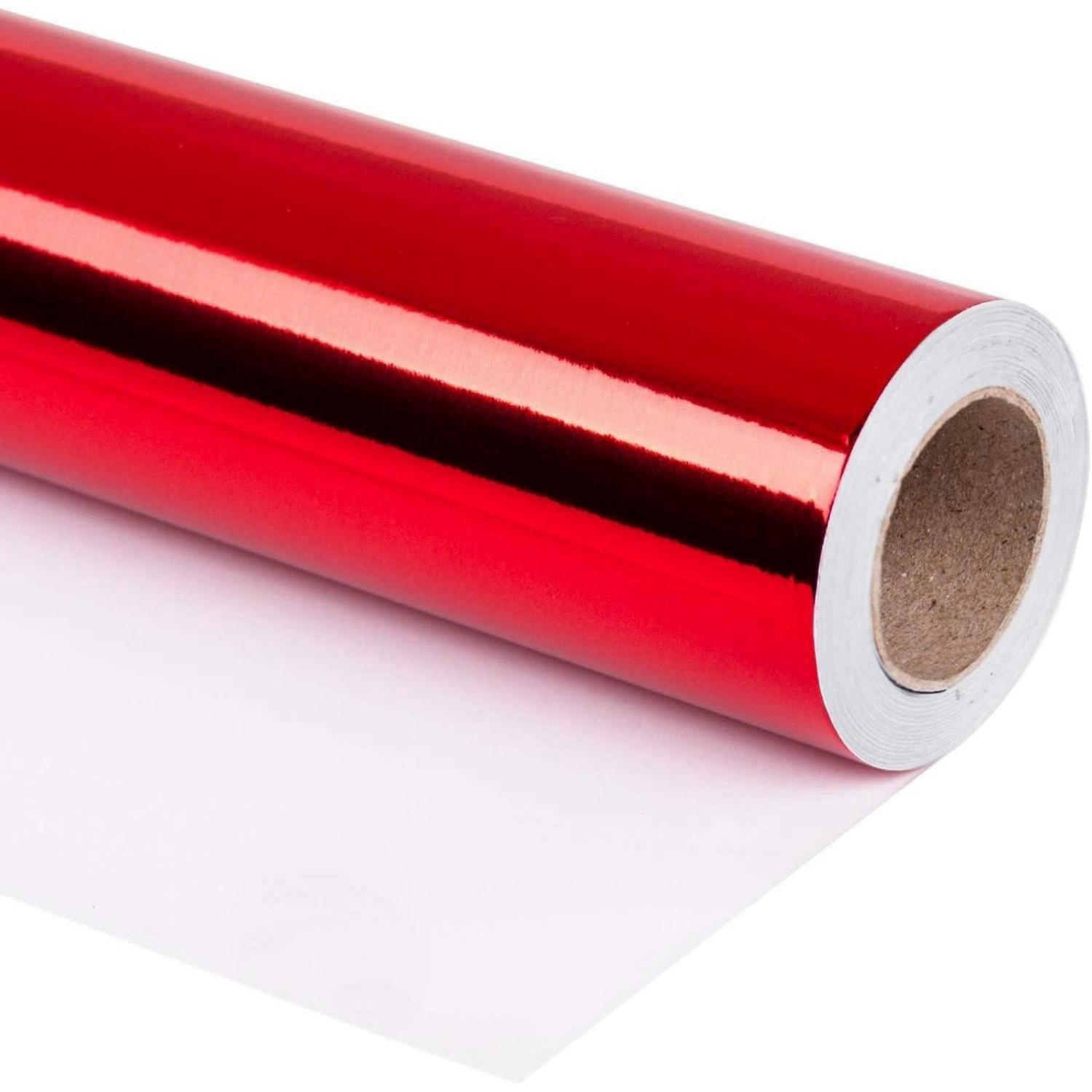 GESCHENKPAPIER Rot Metallic 76 cm x 10 m - Rot, Papier (4/4/76cm)