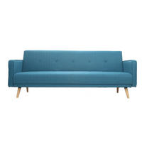 SOFA Verstellbar 3-Sitzer Skandinavisches Design BlaugrÙn ULLA - Blau, Textil (82.5/80.5/205cm) - Miliboo