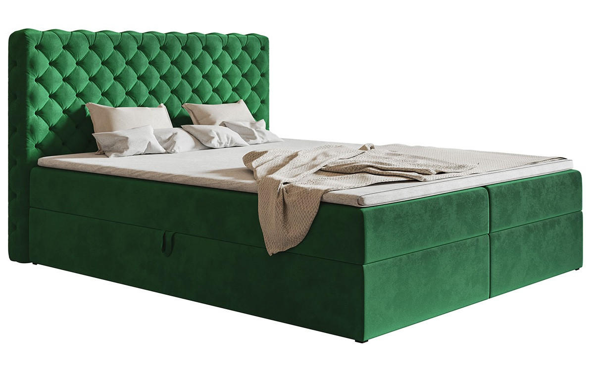 BETT Grün FOX 8 Kontinentalbett 120x200 cm - Grün, Textil (120/200cm) - Sepro Meble
