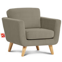 SESSEL TAGIO Massivholz-Beine, Beige - Beige/Braun, Buchenholz/Textil (86/80/88cm) - KONSIMO®