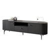 TV-LOWBOARD geriffelt, mit Schublade, Schwarz - Schwarz, Holzwerkstoff (180/49/40cm) - Idohome