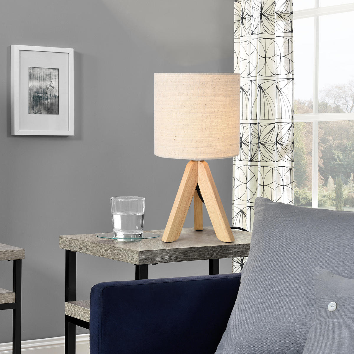TISCHLEUCHTE Koblenz - Beige, Holz (18/18/38cm) - lux.pro