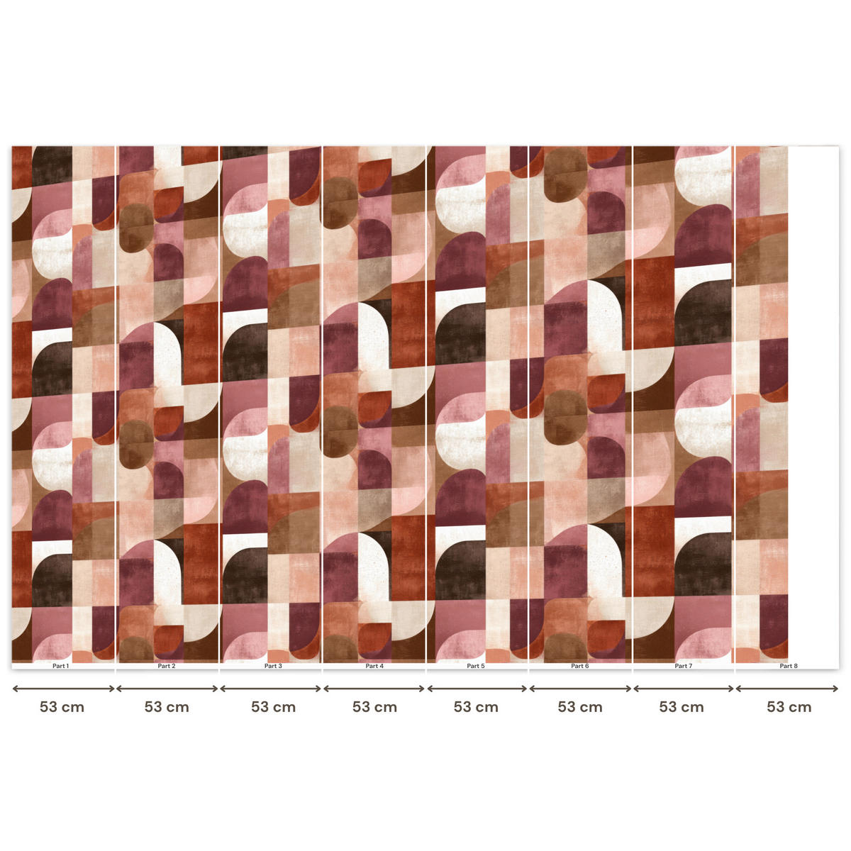 TAPETE - Geometrie - Modern - Retro - 400x260 cm - Multicolor, Papier (400/260cm) - OnlyWow