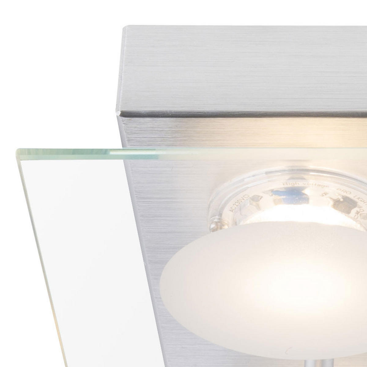 LED DECKENLEUCHTE Aluminium Silber Glas - Silberfarben, Glas (24/24/5.8cm) - Globo Lighting