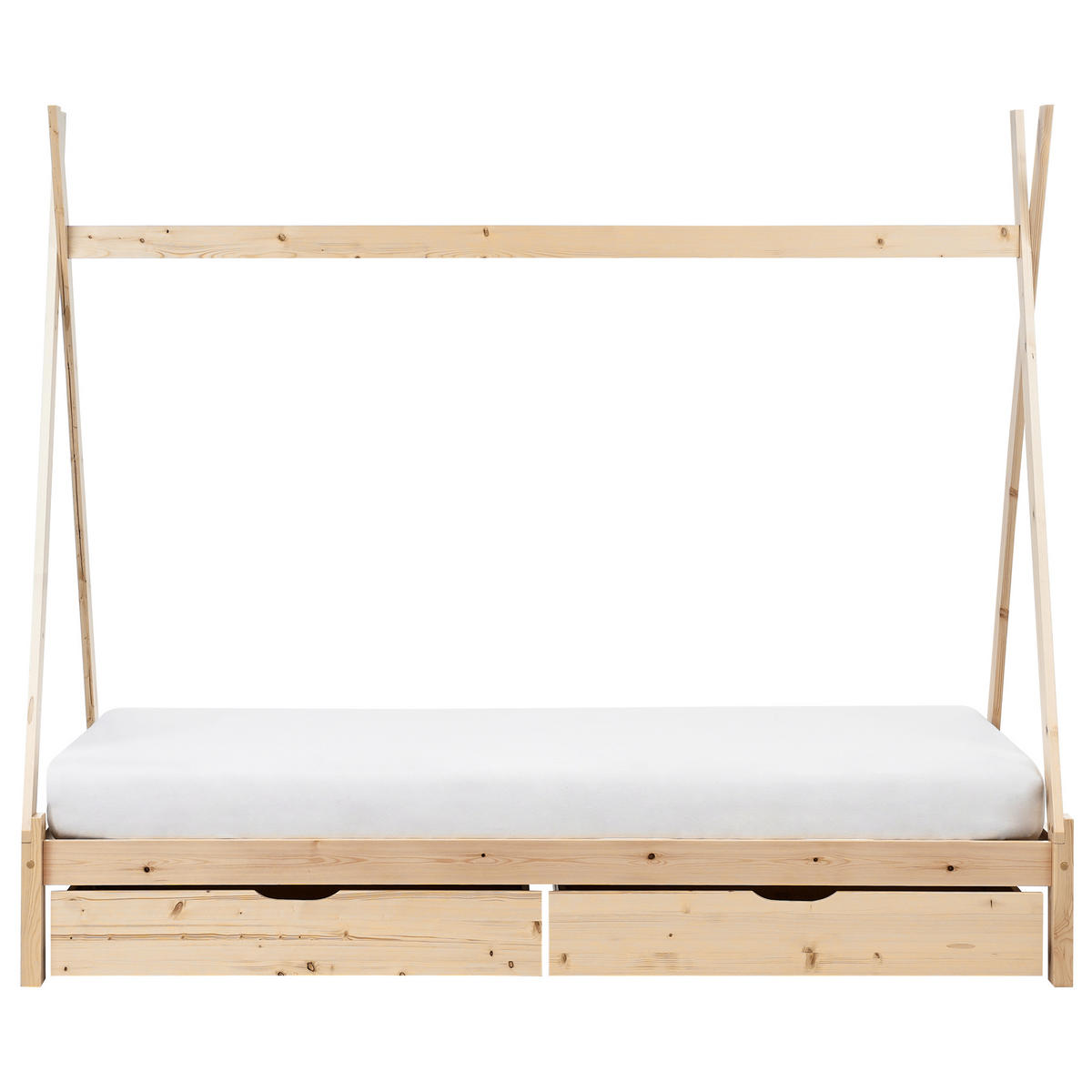 KINDERBETT 90x200 cm Heller Holzfarbton Devay - Hellbraun, Holz (90/200cm) - Beliani
