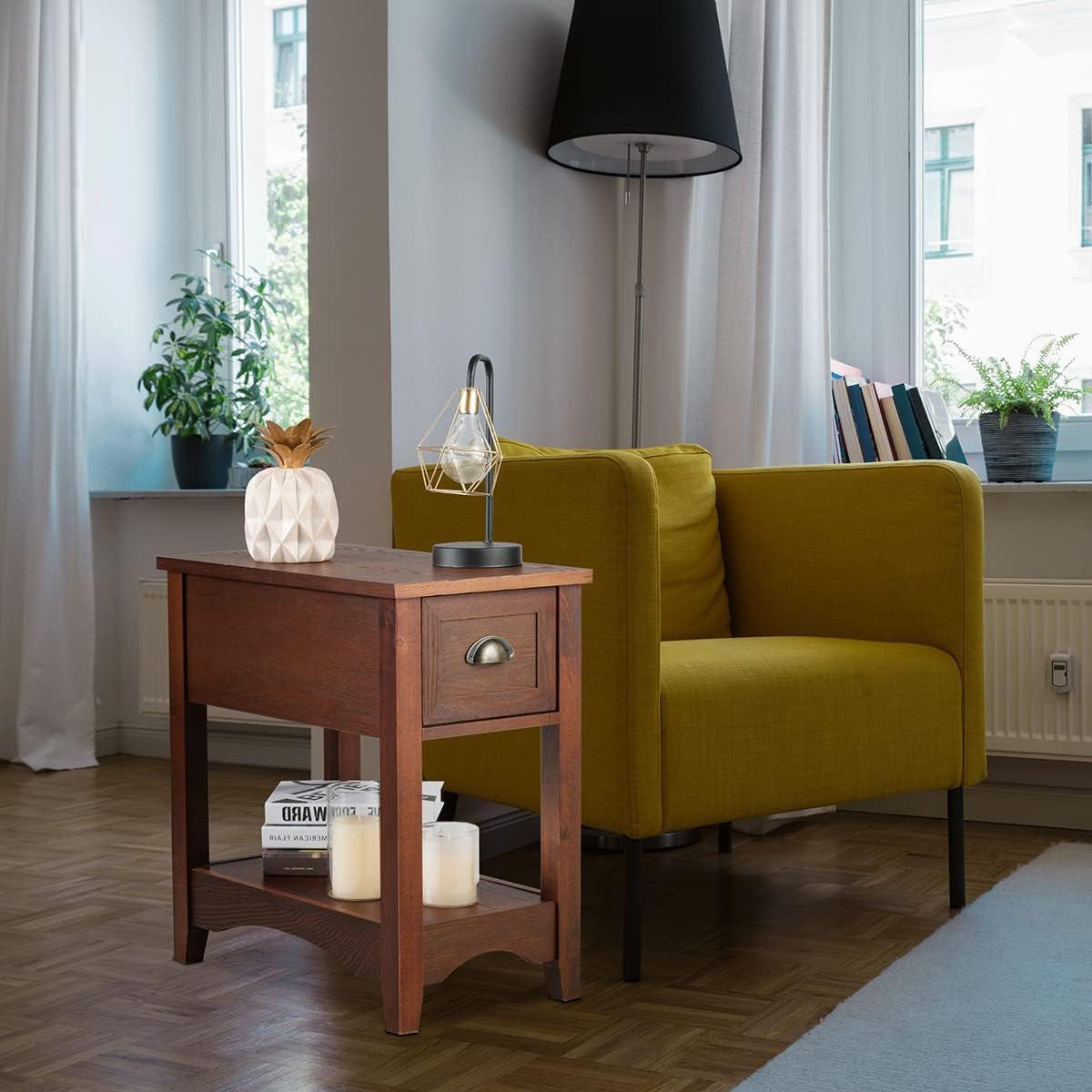 BEISTELLTISCH 59cm Braun(2er-Set) - Braun, Holz (56/33/59cm) - COSTWAY
