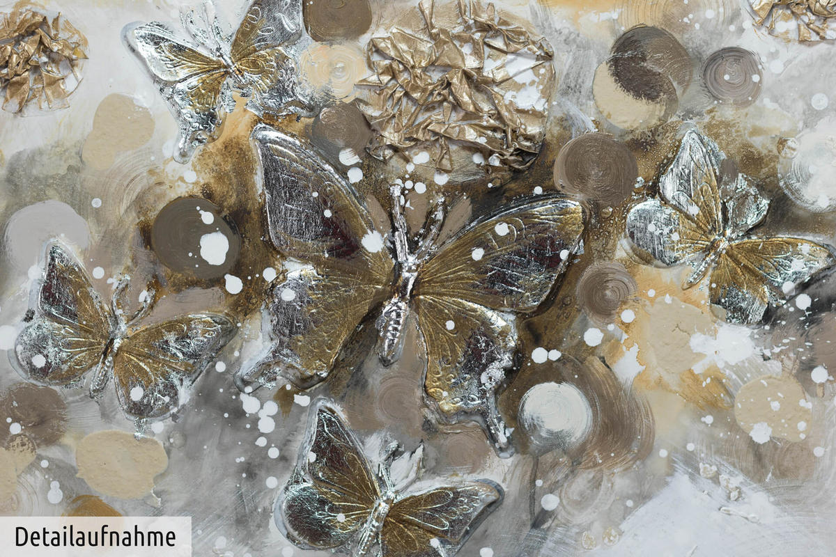 ACRYLBILD HANDGEMALT 120/60 cm - Braun/Grau, Holz/Textil (120/60cm) - KUNSTLOFT
