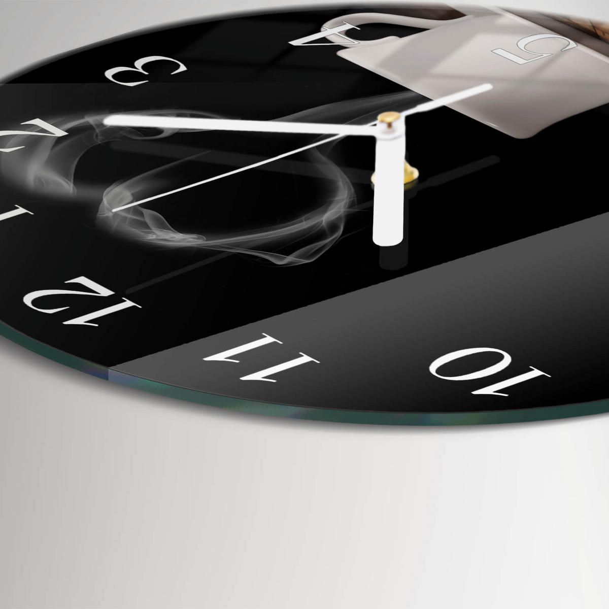 WANDUHR fi30 cm - Kaffee - Braun, Glas (30/30/0.4cm) - TULUP