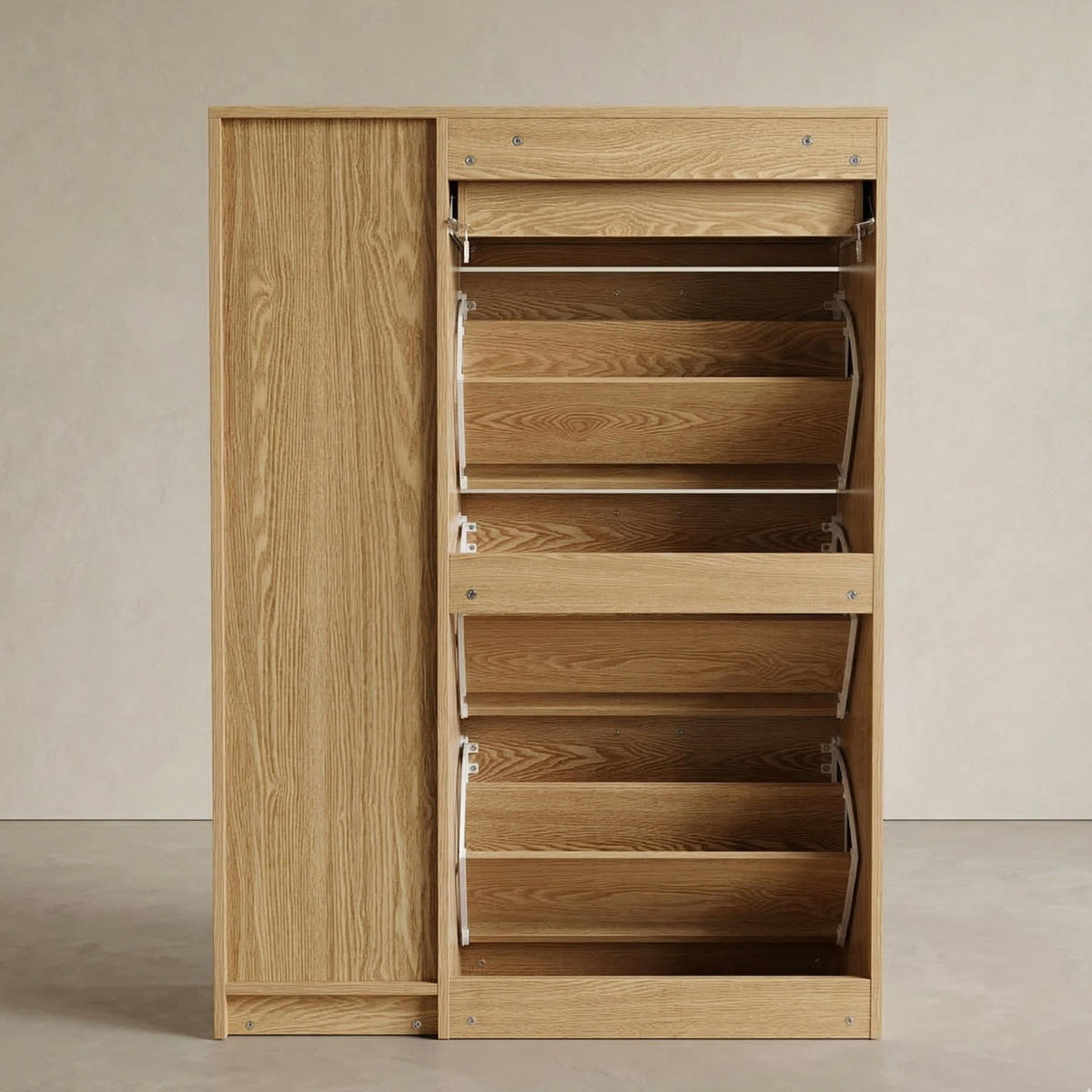 SCHUHSCHRANK Tami 90/125/28 cm - Braun, Holzwerkstoff (90/125/28cm) - BOXIMO