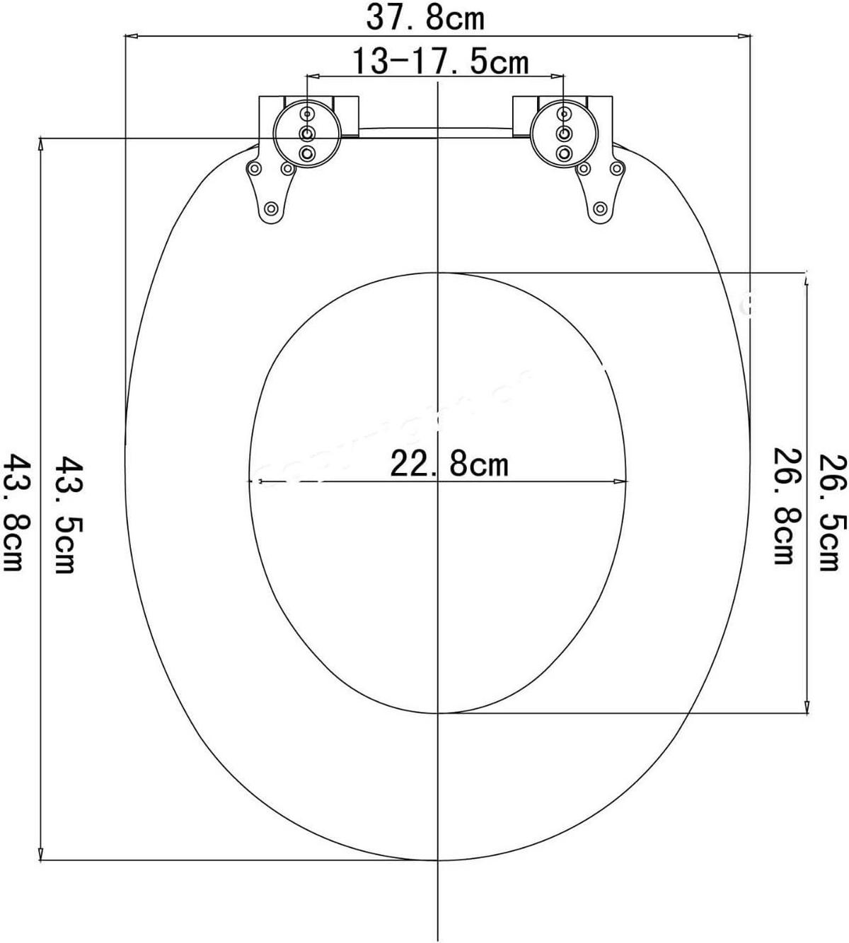 WC SITZ, mit Absenkautomatik, MDF Holzkern, Oval - Hellgrau/Schwarz, Holzwerkstoff/Metall (37/5/43cm) - Woltu