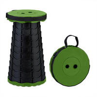 TELESKOPHOCKER - Schwarz, Kunststoff (25/44.5/25cm) - Relaxdays