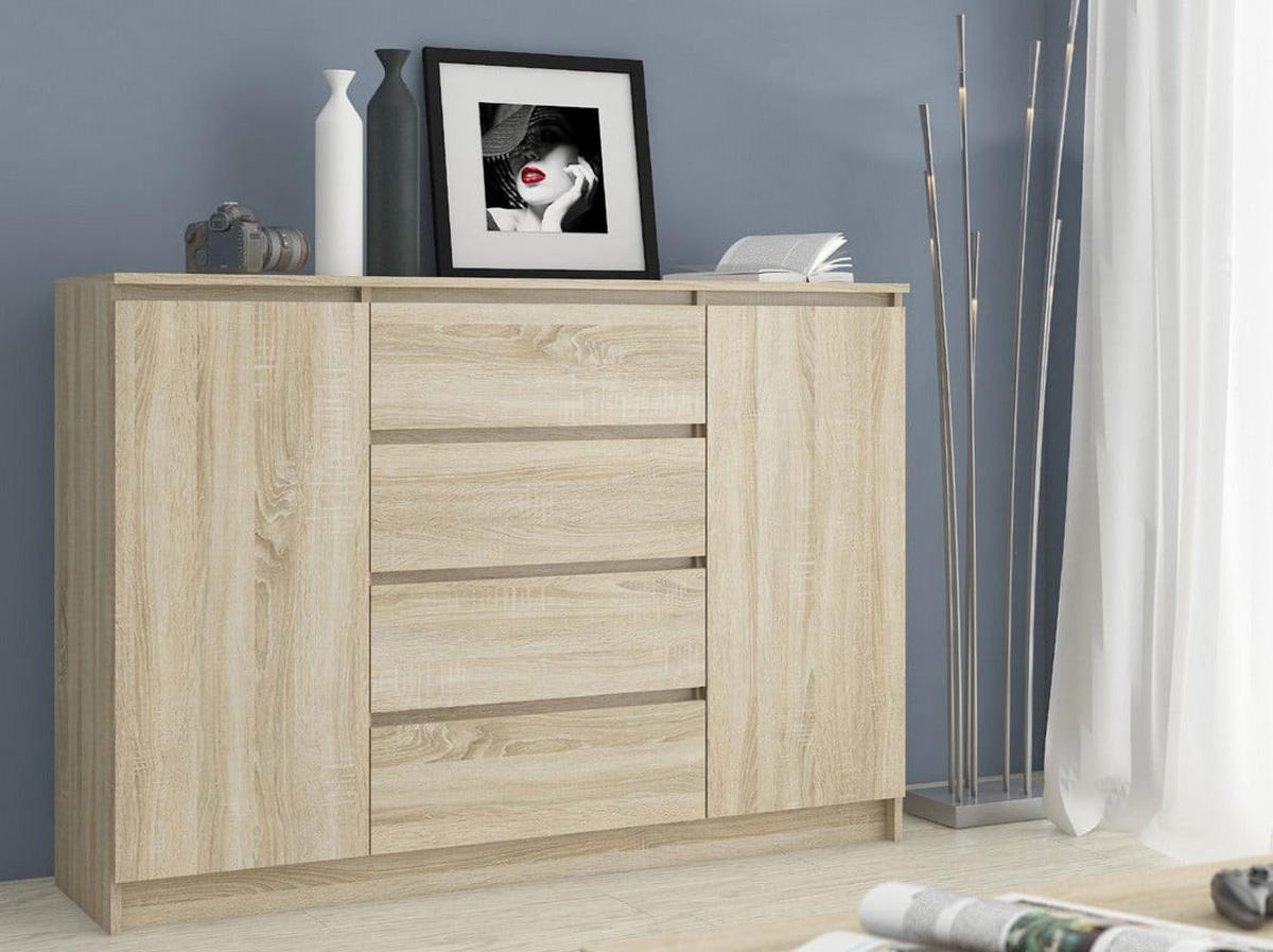 KOMMODE Eiche Sonoma 99/160/40 - Sonoma Eiche, Holzwerkstoff (160/99/40cm) - RAUMHIRSCH FURNITURE