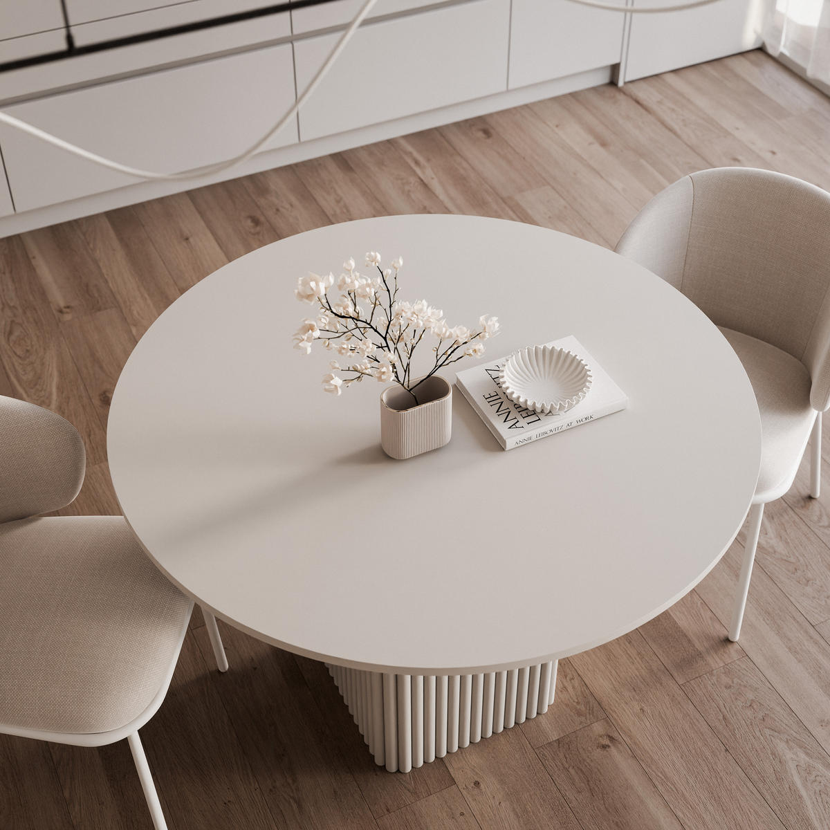 ESSTISCH FLORA 100/76 cm, Metallgestell, Kaschmir - Kaschmir, Holzwerkstoff/Metall (100/100/76cm) - Idohome