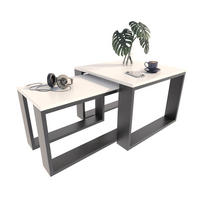 SATZTISCH im Industrie-Stil Weiß 2er-Set - Weiß, Holzwerkstoff (59.6/60/43.3cm) - Matkam Möbel