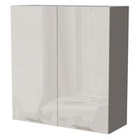 HÄNGESCHRANK Brerra W4/90 Grau / RAL 9001 creme Hochglanz 90 / 32,5 / 96cm - Creme/Grau, Holz/Holzwerkstoff (90/96/32.5cm) - Feldmann-Wohnen