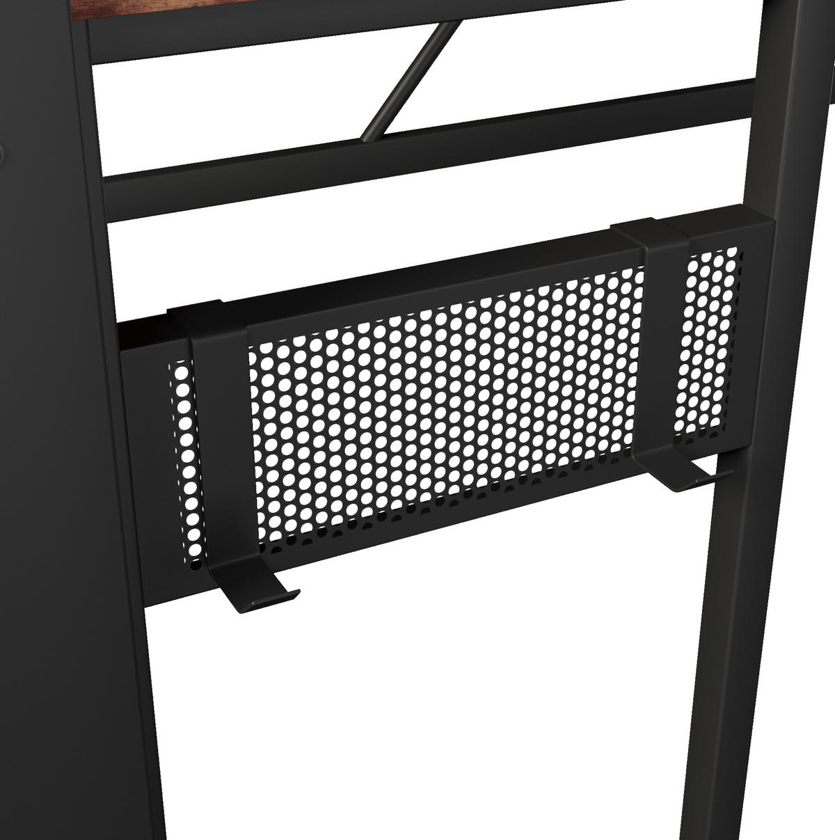 HOCHBETT 90/200 cm Schwarz aus Metall und MDF mit Schreibtisch - Schwarz, Metall (90/200cm) - OKMYHOME
