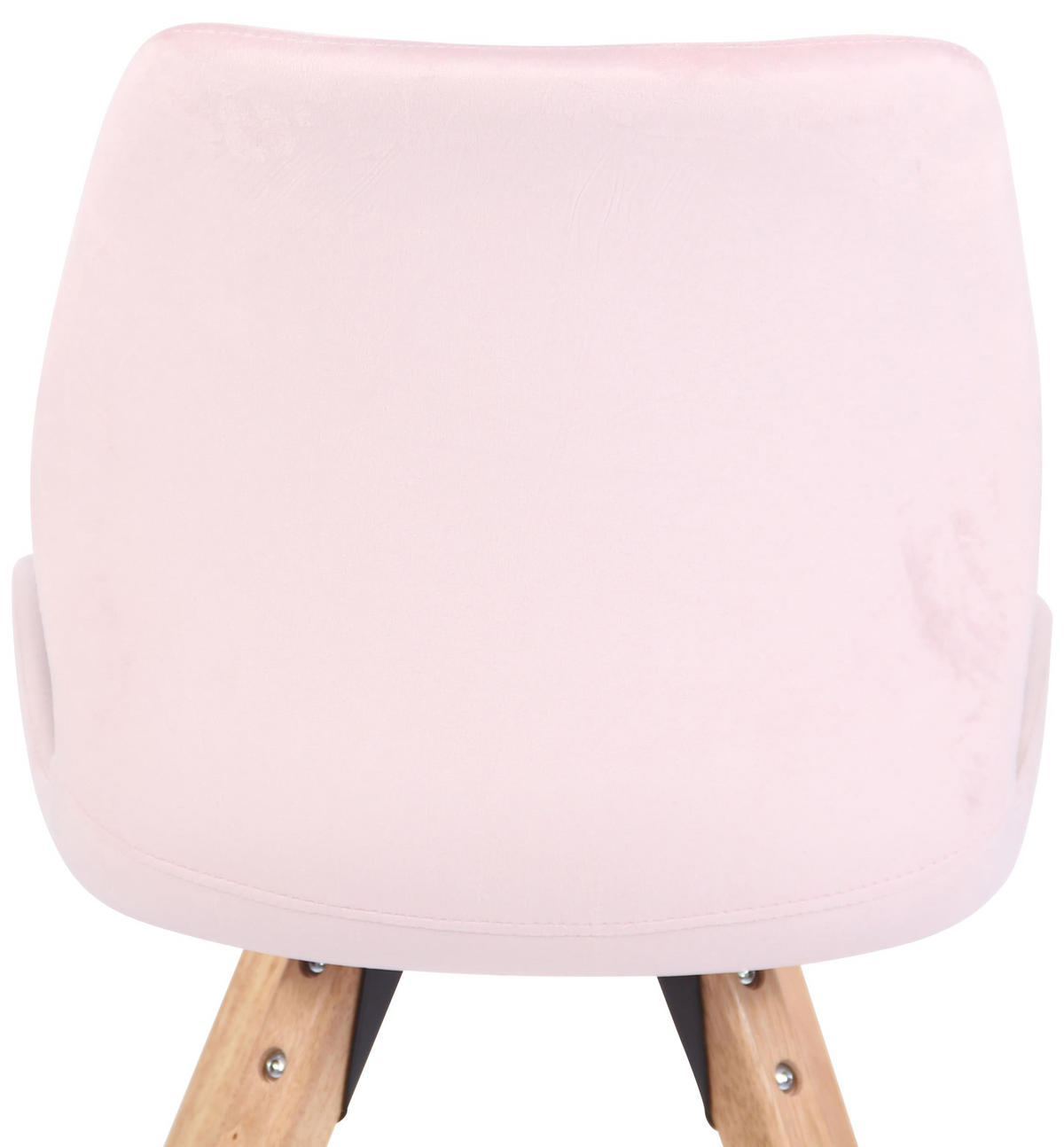 STUHL Samt pink - Pink/Eukalyptusholzfarben, Holz/Textil (49/87.5/58cm) - CLP