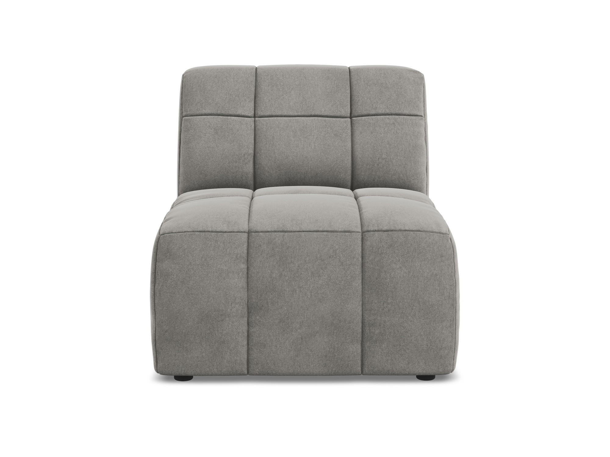 SOFAELEMENT Samt Stoff Grau - Schwarz/Grau, Holzwerkstoff/Kunststoff (75/77/90cm) - Makamii